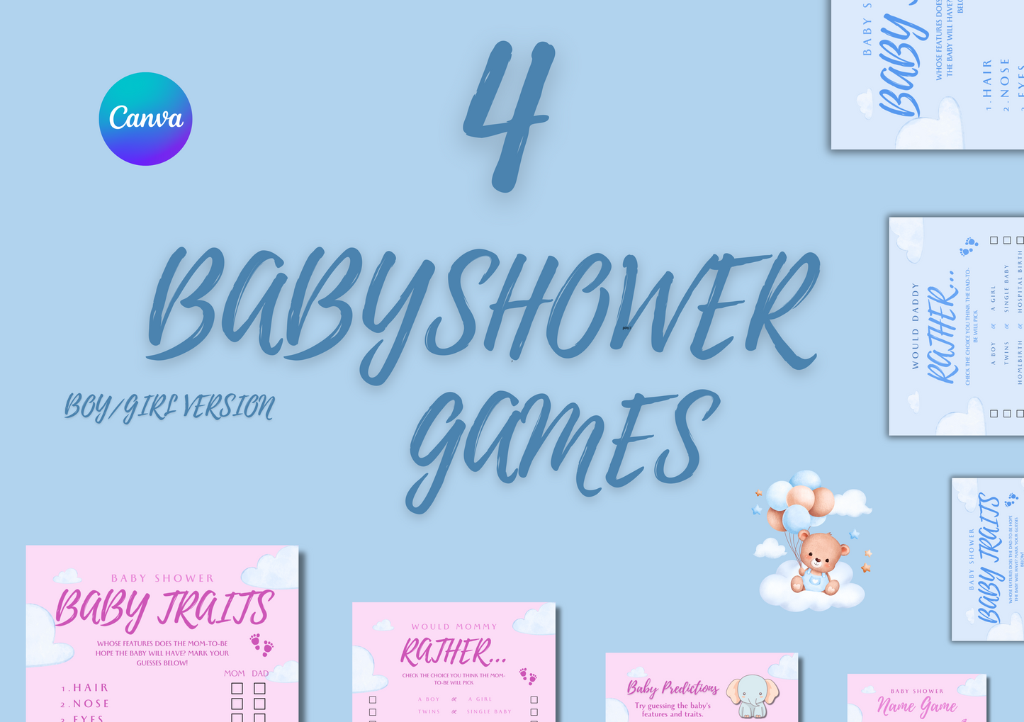 4-Set Babyshower Games