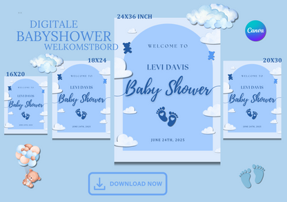 Custom Babyshower Welkomstbord