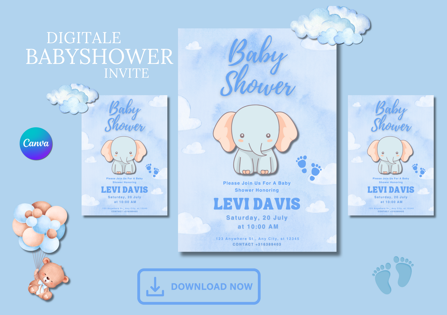Babyshower Uitnodiging Boy & Girl